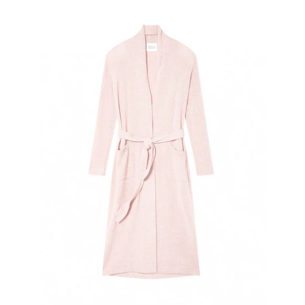 NWT White + Warren 100% Cashmere Long Robe Size L Pink Sand $595 #9B609